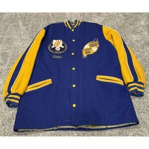 Vintage 1950-1960 Ladies Varsity Jacket Calgary Fastball Blue Yellow Size 44